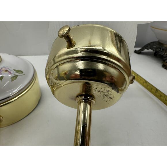 Victorian Underwriters 3 Arm Tulip Light Wall Sconce Lamp Floral Porcelain VTG - Picture 11 of 16